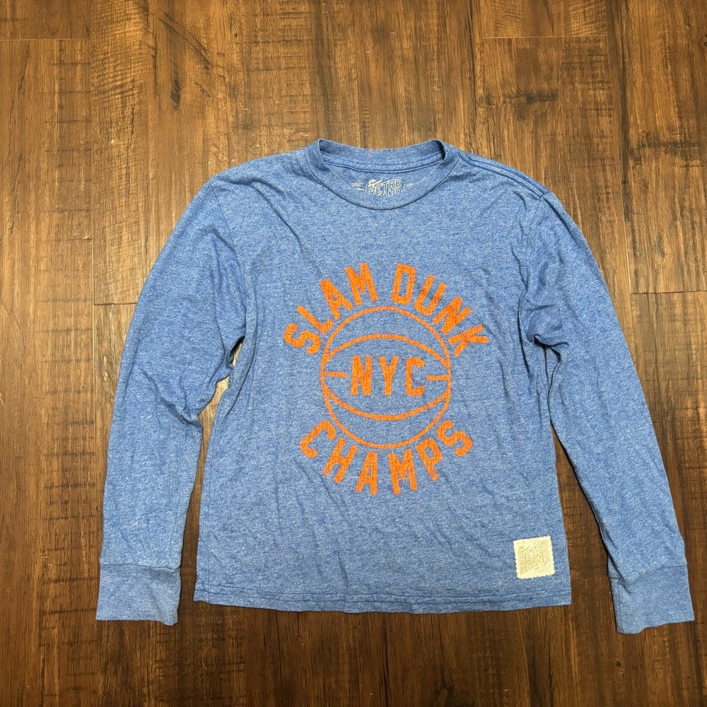 Original Retro Brand Blue and Orange Long Sleeve Tee boys S